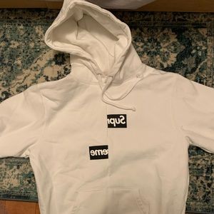 UA Supreme Comme Des Garçons White Hoodie